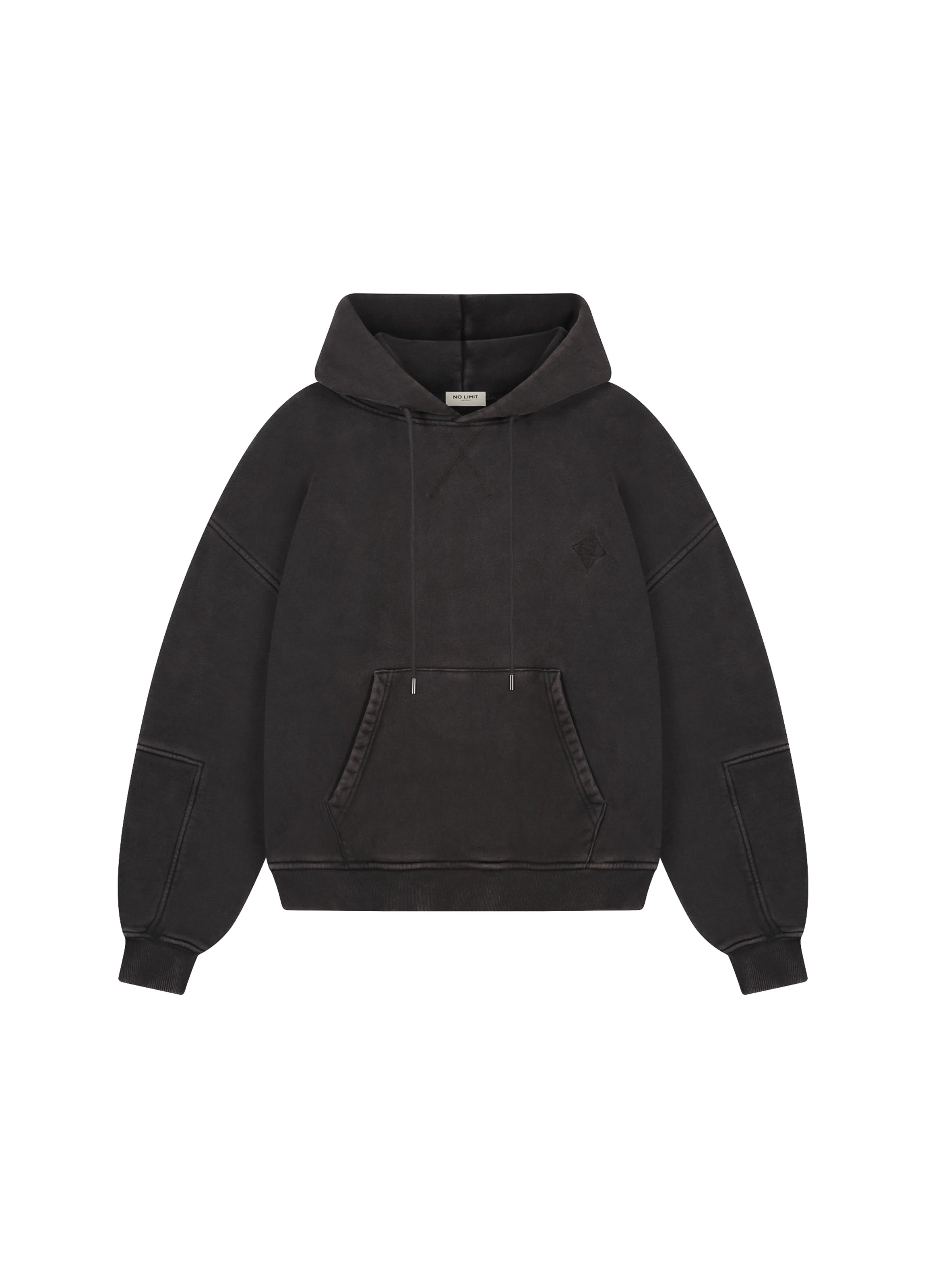 Washed dark grey hoodie online