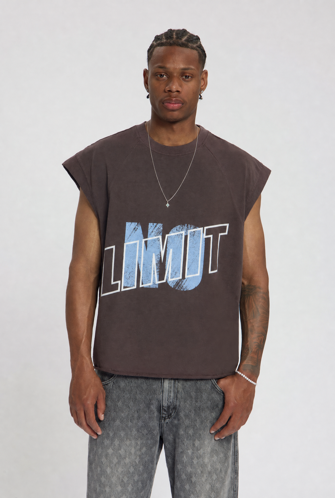 Couchella Sleeveless Tee  Brown