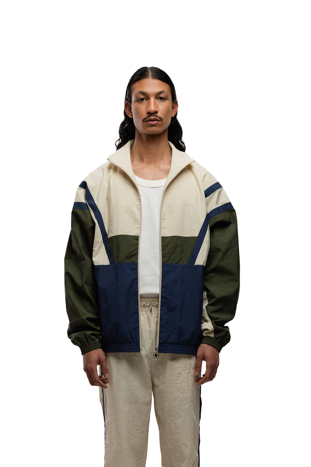 The David Tracksuit Jacket - White Plaster