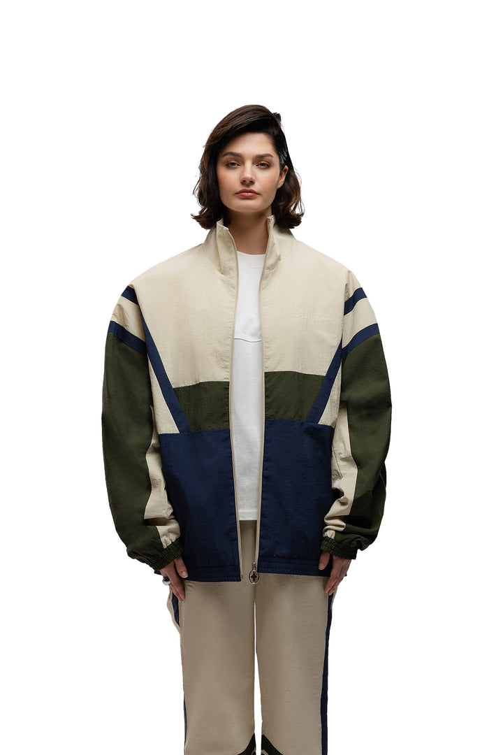 The David Tracksuit Jacket - White Plaster